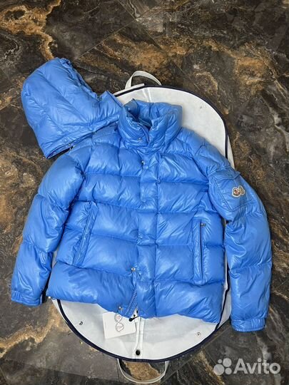 Пуховик moncler blue премиальный L