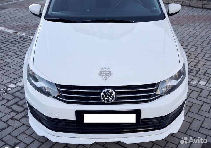 Сплиттер переднего бампера VW Polo Sedan 10-15