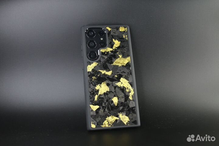 Чехол на Samsung Galaxy Кованый карбон Золото