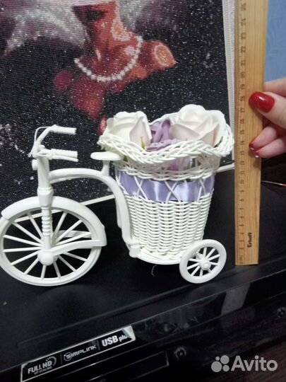 Корзина-велосипед декоративная