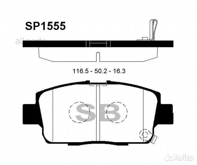 Sangsin brake SP1555 Колодки торм.дисковые Hi-Q sc