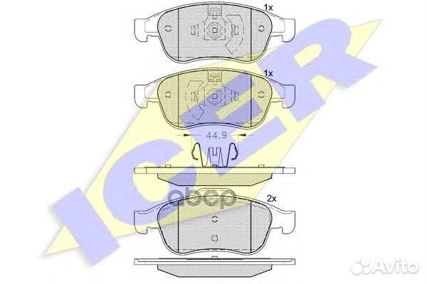 Колодки торм. диск. Fluence Megane III 181915 Icer