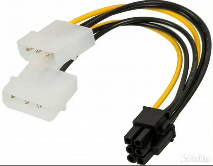Кабель Разъем 2 Molex - 6pin For PCI-E