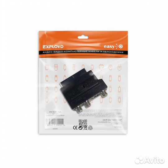 Адаптер scart - 3xRCA, S-Video(f) Exployd easy EX