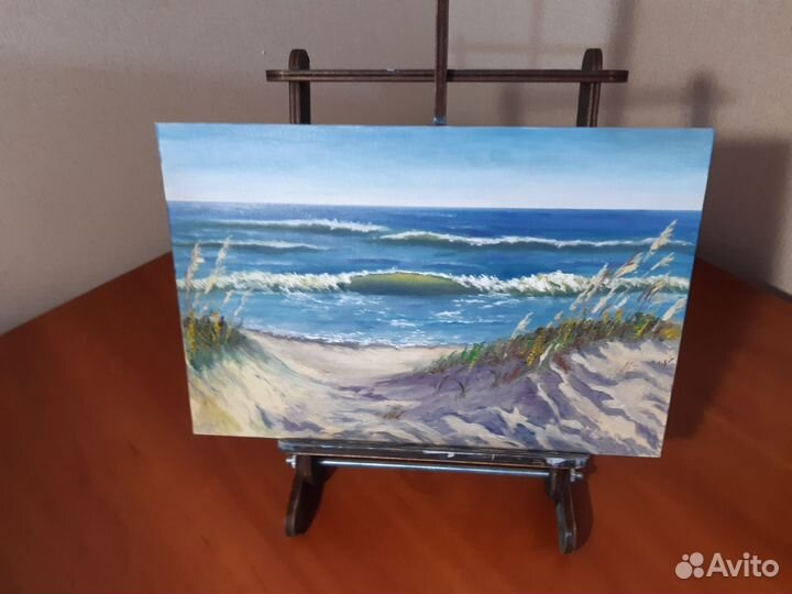 Картина маслом на холсте море дюны морской пейзаж