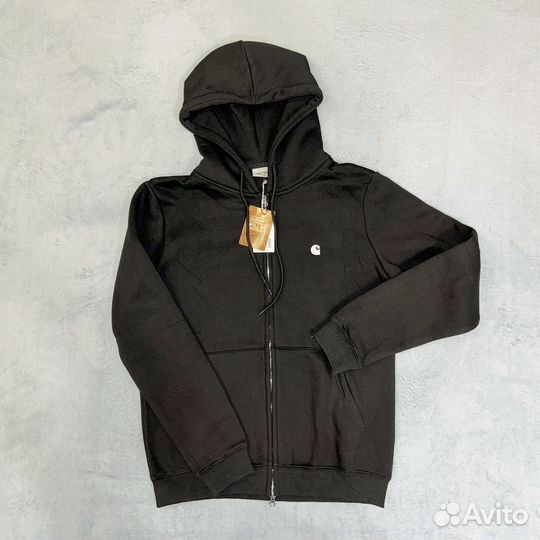 Зип худи carhartt черное на флисе