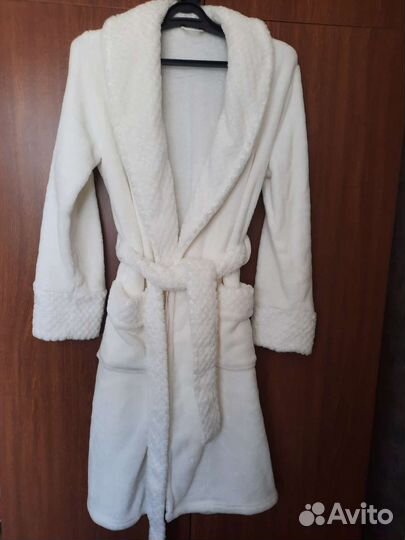 Халат домашний с поясом плюшевый