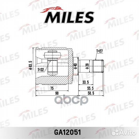 Шрус honda accord 02-12/CR-V-12 2.0/2.4 внутр.п