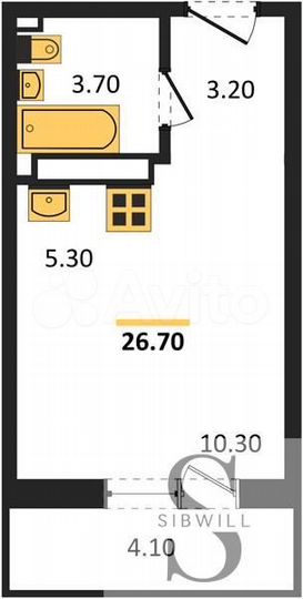 Квартира-студия, 26,7 м², 9/15 эт.