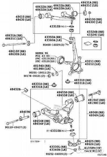 Toyota land cruiser 200/LX рычаги верхние к-т L-R