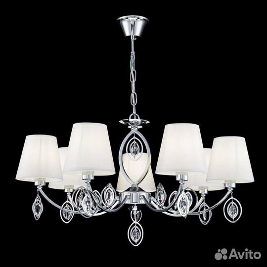 Люстра подвесная металл и текстиль