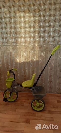 Детский велосипед трехколесный с ручкой бу