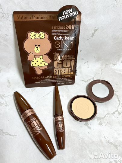 Набор косметики 3 в 1, Тушь, пудра, подводка