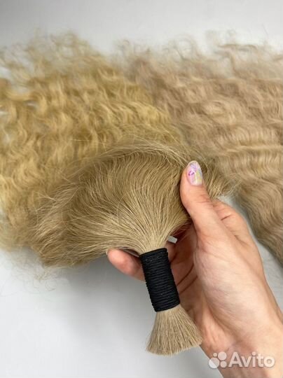 Волосы натуральные, 40см, кудри, надёжно