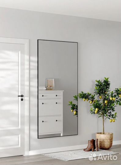 Зеркало в тонкой алюминиевой раме 100*200 см