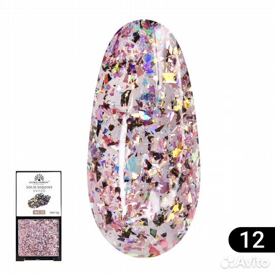 Гель-краска с глиттером, Solid Sequins color gel 5