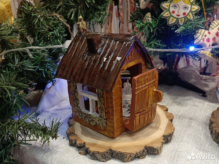 Светильник домик керамика