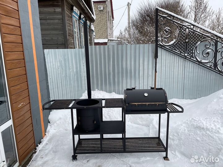 Гриль барбекю с печь под казан