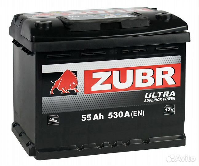 Аккумулятор zubr Ultra 55A/h L 242х175х190