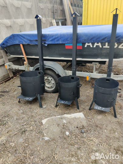 Печь для казана с трубой и тягой