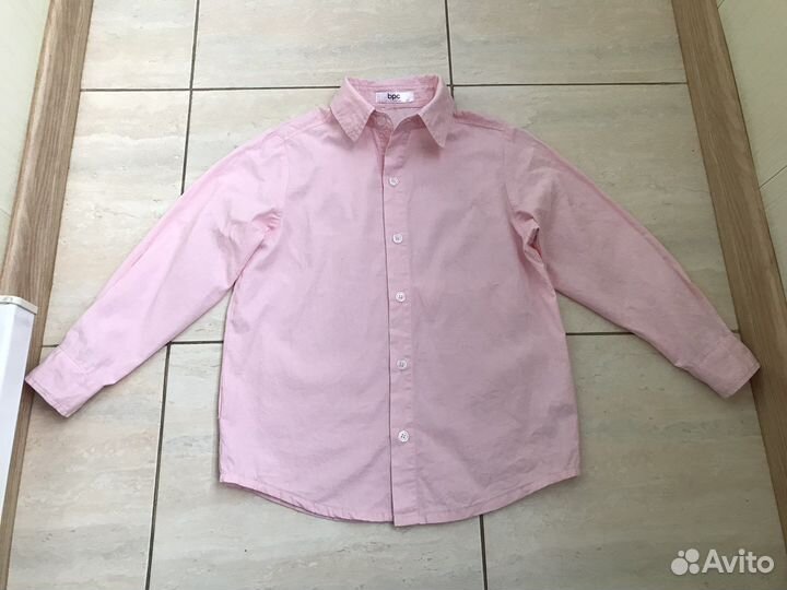 Розовая рубашка BPC Benetton Sisley HM на 7-9л