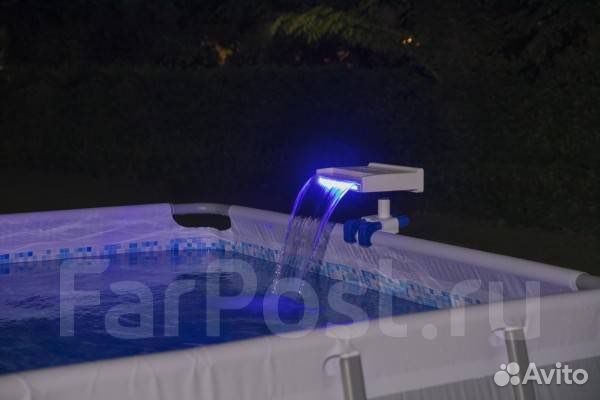 Водопад для бассейна с цветной Led подсветкой