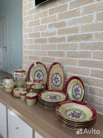 Столовый сервиз ГДР Fortuna Eisenberg «Роза» 1960