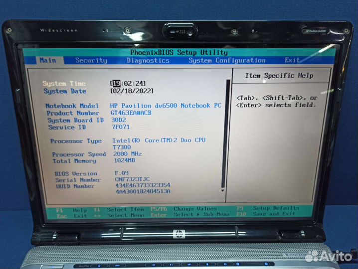 HP pavilion dv6500 разбор