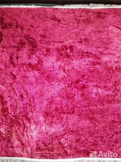 Старинная плюшевая скатерть вишневый цвет 1м 20 см