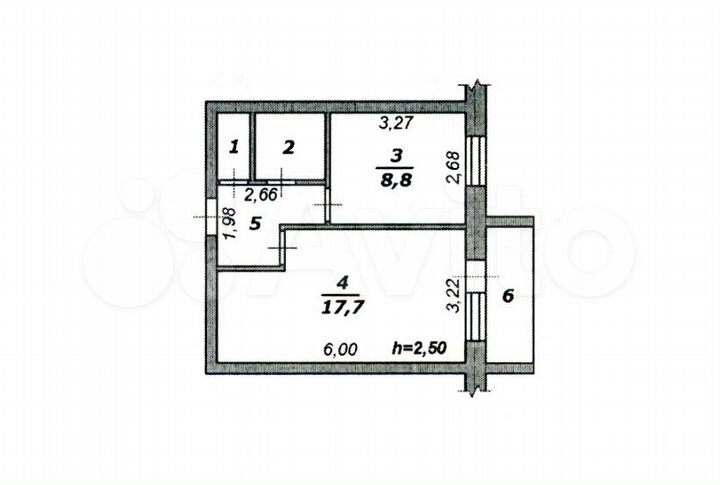 1-к. квартира, 34,8 м², 2/5 эт.