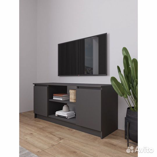 Тумба для тв 2 дверки графит