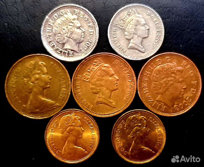 1949-2015 монеты Германии, Англии и Америки