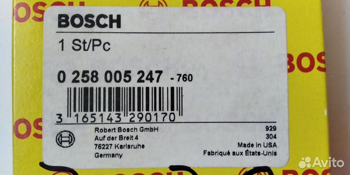Лямбда-зонд (датчик кислорода) Bosch 0 258 005 247