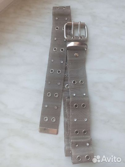 Ремень мужской металл/плетение