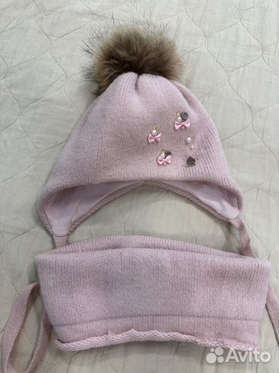 Комплект шапка, снуд для девочки