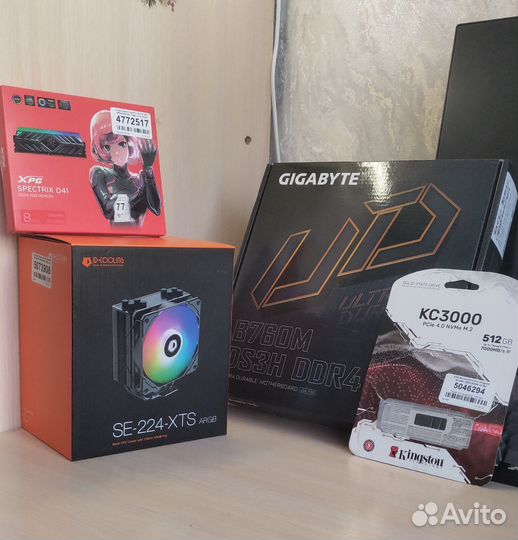 Комплект Intel core i3-12100f, Gigabyte b760m ds3h