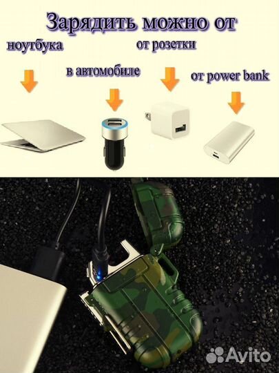 Электронная зажигалка водонепроницаемая USB