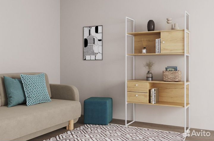 Стеллаж на металлическом основании