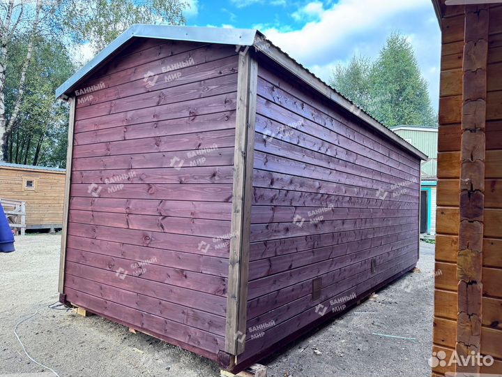 Каркасная мобильная баня