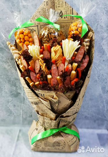 Мужские букеты из колбасы и сыра