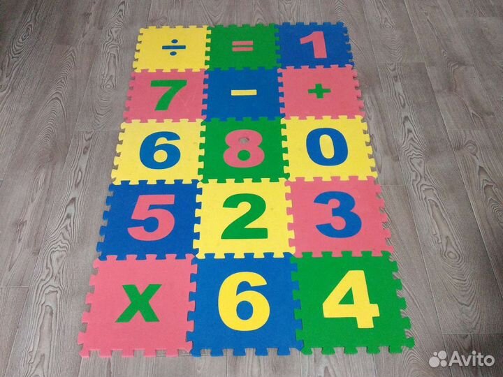 Детский коврик пазл цифры игровой