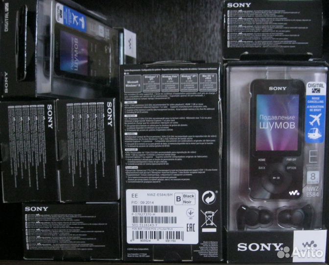 Sony NWZ E584 8Gb + sony MDR nc31em новые