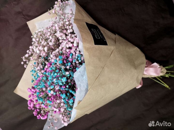 Цветная гипсофила Букет из гипсофил Букет цветов