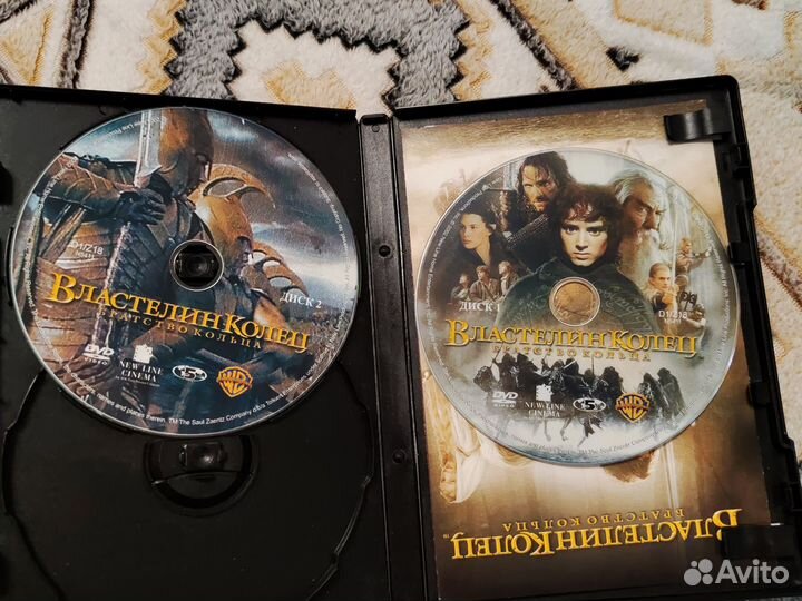 Трилогия Властелин колец DVD диски и допматериалы