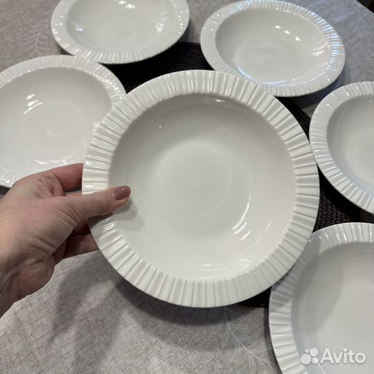 Тарелка суповая ресторанный фарфор 6 шт