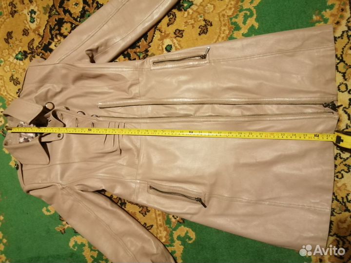 Кожаный плащ женский