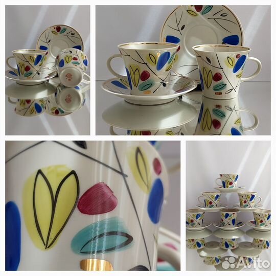 Редкие чайные пары /чашки фарфор Советской Украины