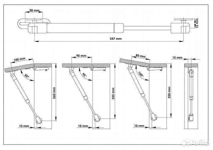 Газлифт мебельный