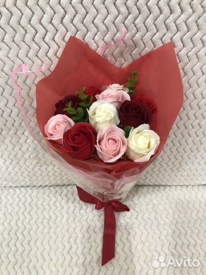 Букет из мыльных роз