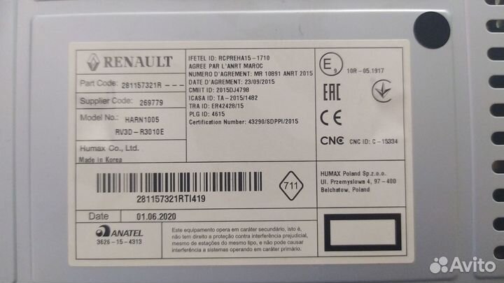 Штатная магнитола на renault sandero stepway